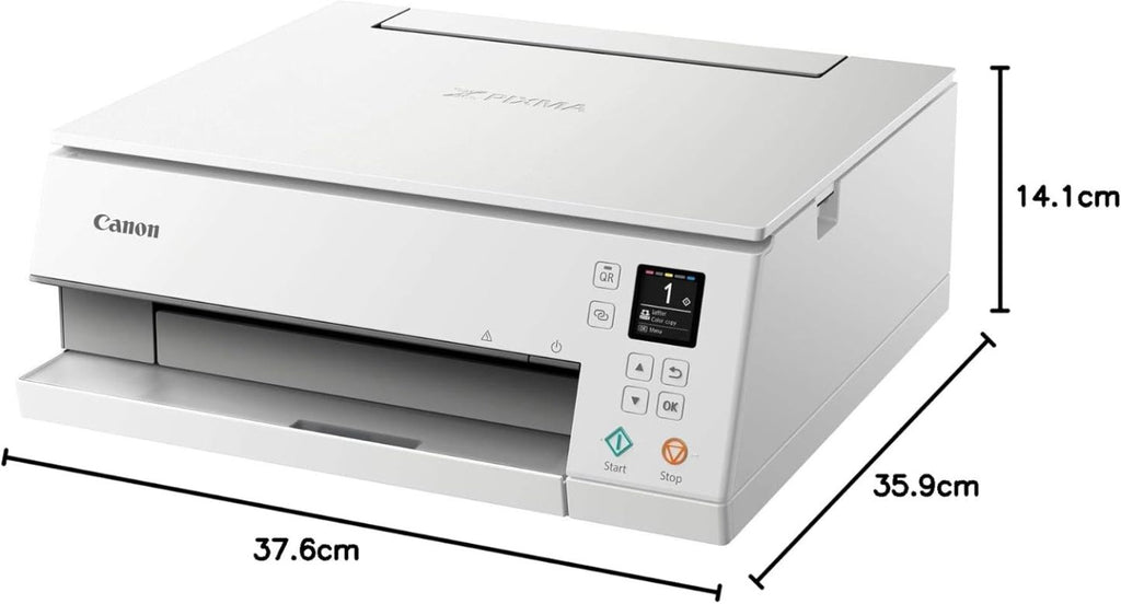 Canon PIXMA TS6350a Drucker Farbtintenstrahl Multifunktionsgerät DIN A4 (Fotodrucker, Scanner, Kopierer, OLED, 4.800x1.200 dpi, USB, WLAN, 5 separate Tinten, Duplexdruck, 2 Papierzuführungen), schwarz