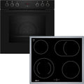 NEFF EDX442, Set bestehend aus E1ECD0AN0, N 30, Einbauherd mit CircoTherm, 60 x 60 cm, Edelstahl und M13R42N2, N 50, herdgesteuertes Elektrokochfeld, 60 cm, Schwarz, mit Rahmen aufliegend