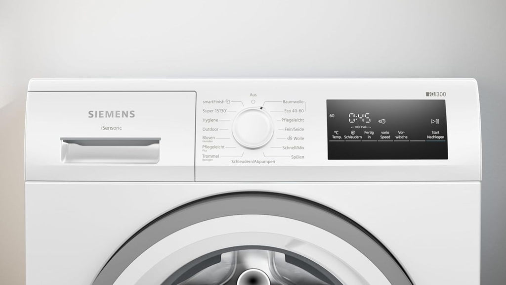 Siemens WM14N223 Waschmaschine iQ300, Frontlader mit 7kg Fassungsvermgen, 1400 UpM, speedPack L, LED-Display,Outdoor-Programm, Wei, 60cm