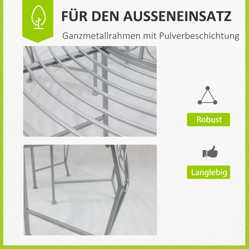 Outsunny Baumbank Rundbank 360° Design große Sitzfläche Metall