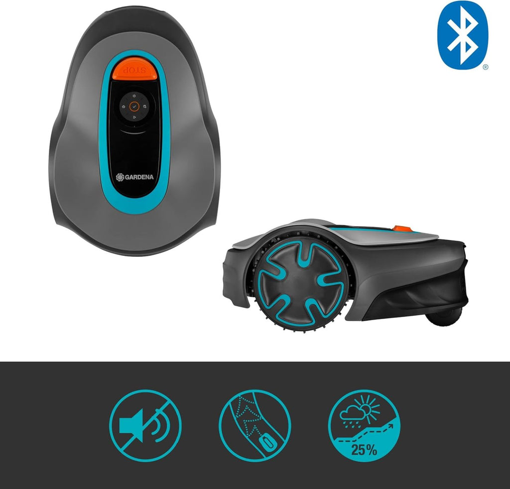 Gardena Mähroboter SILENO minimo 250 m²: intelligenter Rasenmäher mit optimaler Konnektivität, mit Gardena Bluetooth App programmierbar, DE-Version (15201-20)