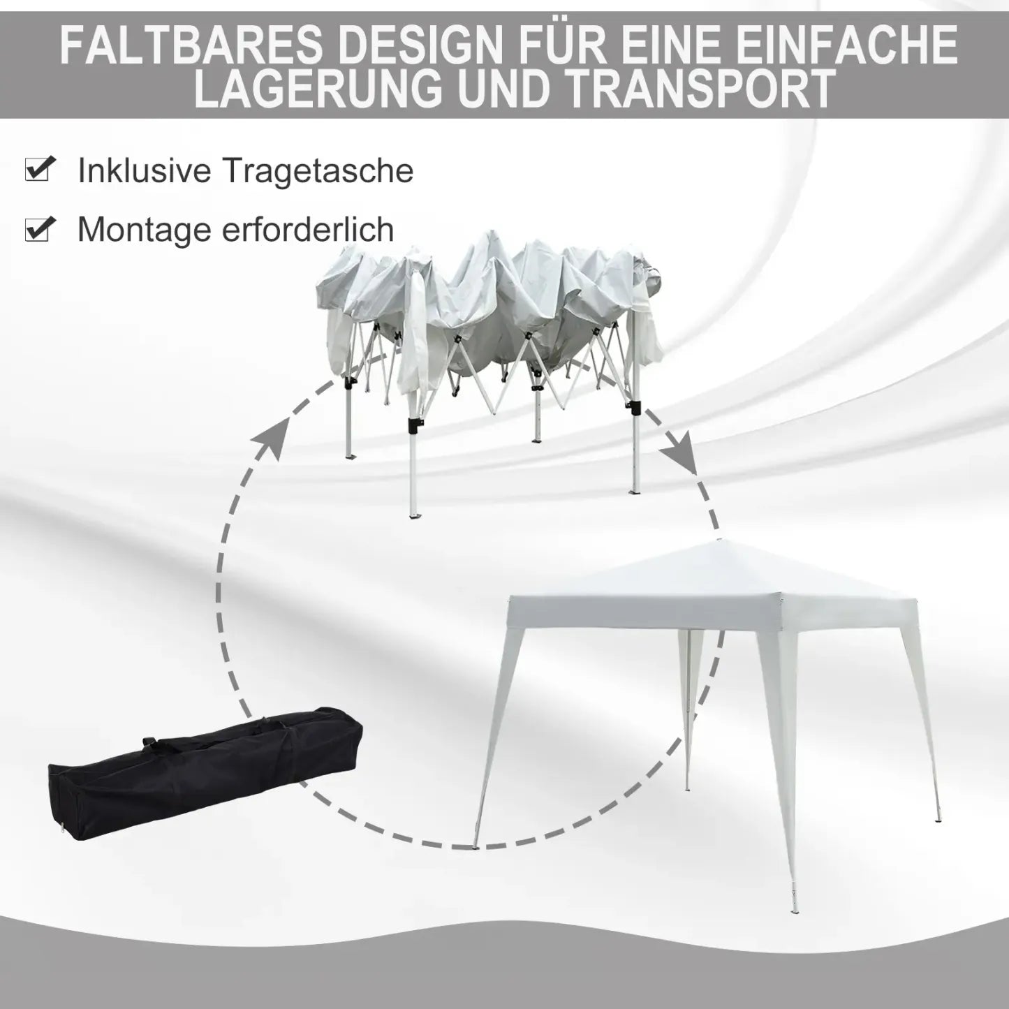 Outsunny Faltpavillon Partyzelt UV-Schutz faltbar Weiß