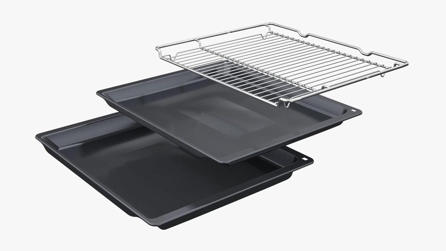 Siemens HB572ABS3, iQ300, Einbau-Backofen 60 x 60 cm, Air Fry, activeClean Pyrolyse Selbstreinung, LED-Touchbedienung, 3D Heißluft, Schnellaufheizung, cookControl10 Automatikprogramme, Edelstahl