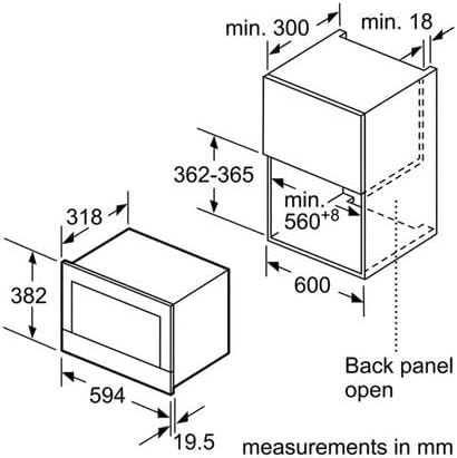 Bosch BFL634GB1 Serie 8 Einbau-Mikrowelle, 38 x 60 cm, 900 W, Türanschlag Links, AutoPilot 7 7 Automatikprogramme, Reinigungsunterstützung, TFT-Touchdisplay, LED-Beleuchtung gleichmäßige Ausleuchtung