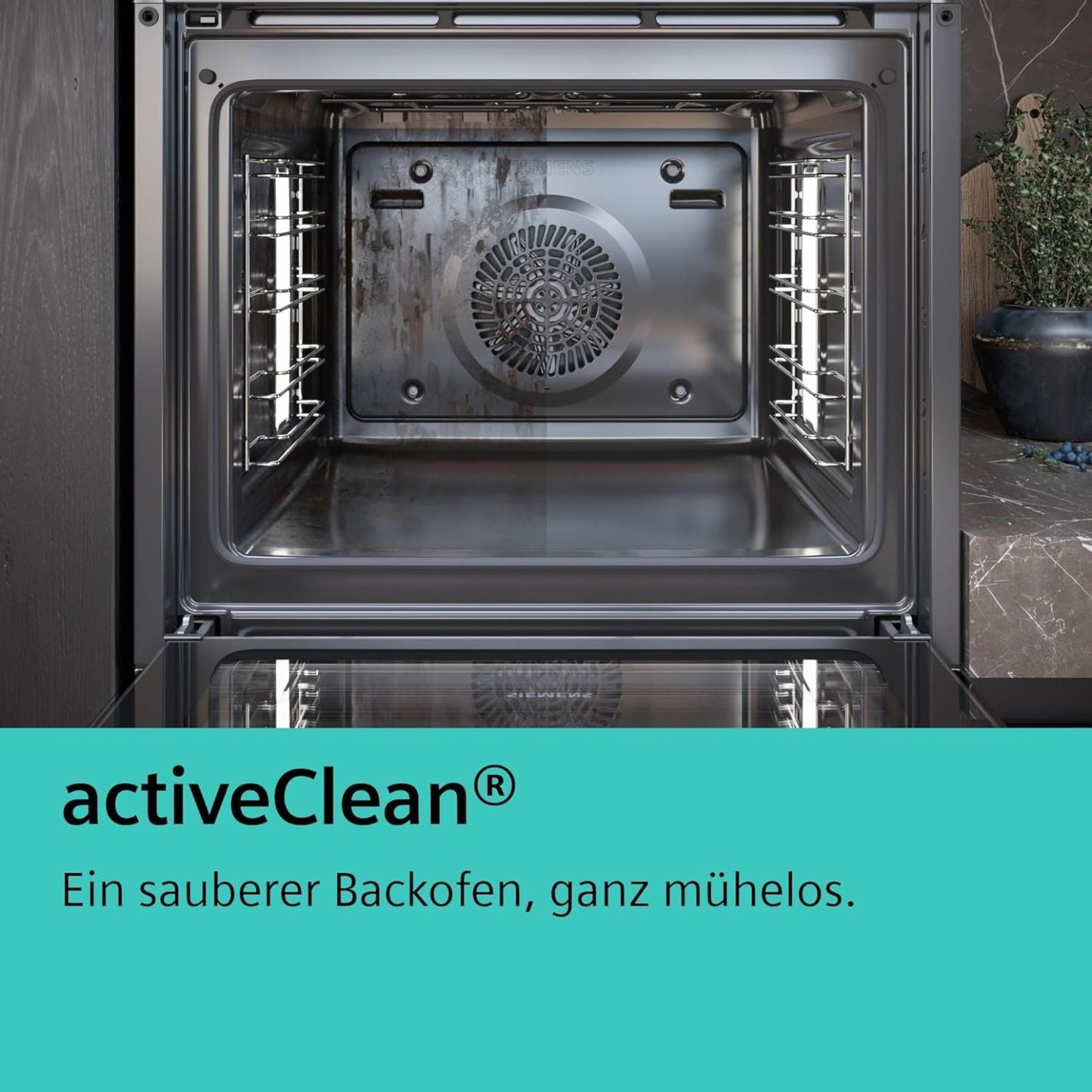 Siemens HB572ABS3, iQ300, Einbau-Backofen 60 x 60 cm, Air Fry, activeClean Pyrolyse Selbstreinung, LED-Touchbedienung, 3D Heißluft, Schnellaufheizung, cookControl10 Automatikprogramme, Edelstahl