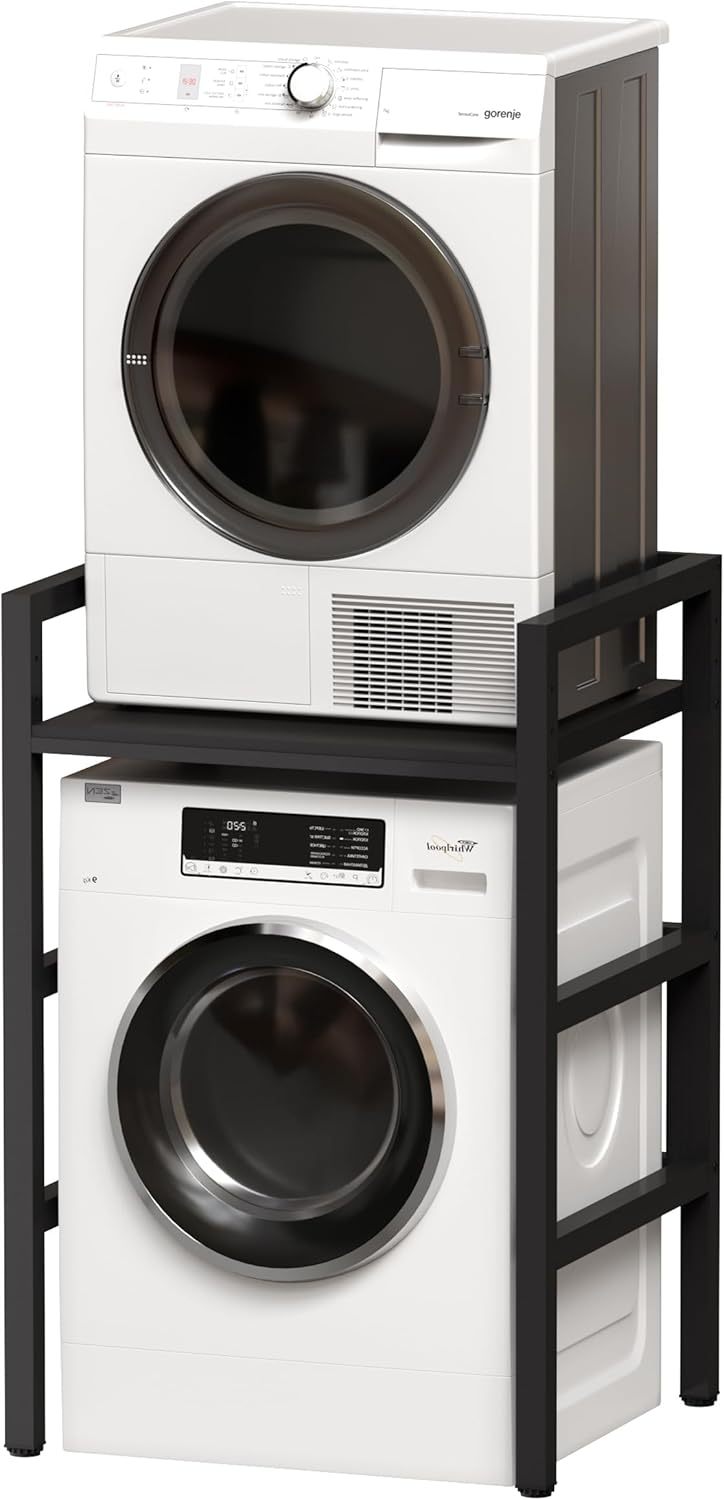 MSFE Regal über Waschmaschine,Höhenverstellbarer Wäschetrocknerständer,Lagerregal über der Waschmaschine, Tragfähigkeit 350 kg,für Waschmaschine und Trockner,73 * 64 * 110cm,Patentiertes Produkt
