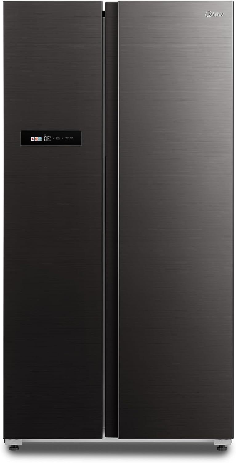 Midea KS-DDX 6.32 WT Side-by-Side Kühl-/Gefrierkombination/ 178,8 cm Hhe/ 254 kWh/Jahr/No Frost/Dual Inverter Compressor/mit 3in1 Wasser-/Eisspender und Wassertank, Dark Inox