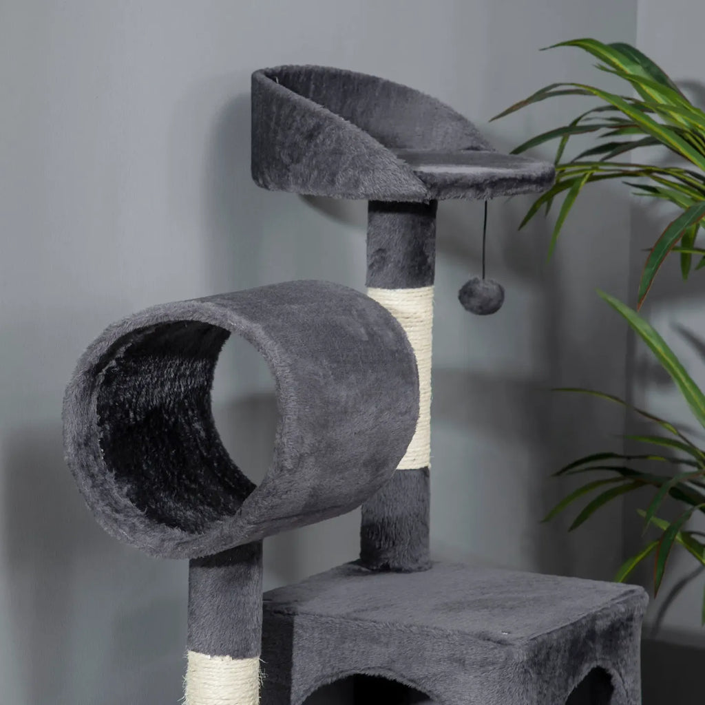PawHut Kratzbaum Katzenmöbel mit Katzenhaus Hängematte Spielzeug