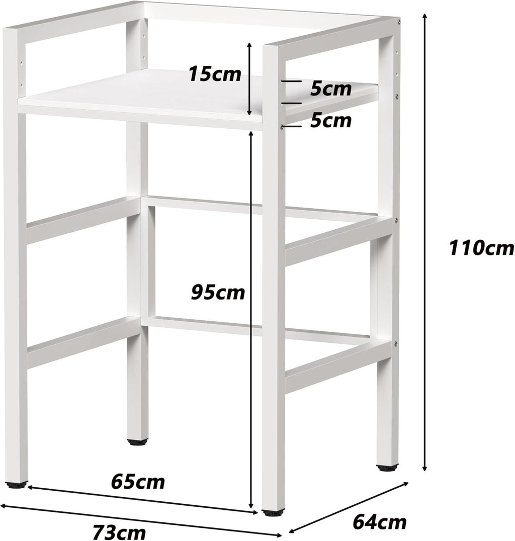 MSFE Regal über Waschmaschine,Höhenverstellbarer Wäschetrocknerständer,Lagerregal über der Waschmaschine, Tragfähigkeit 350 kg,für Waschmaschine und Trockner,73 * 64 * 110cm,Patentiertes Produkt