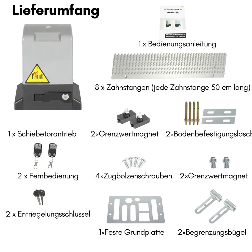 Sonnewelt Schiebetorantrieb Garagentorantrieb mit App-Steuerung 370W/550W