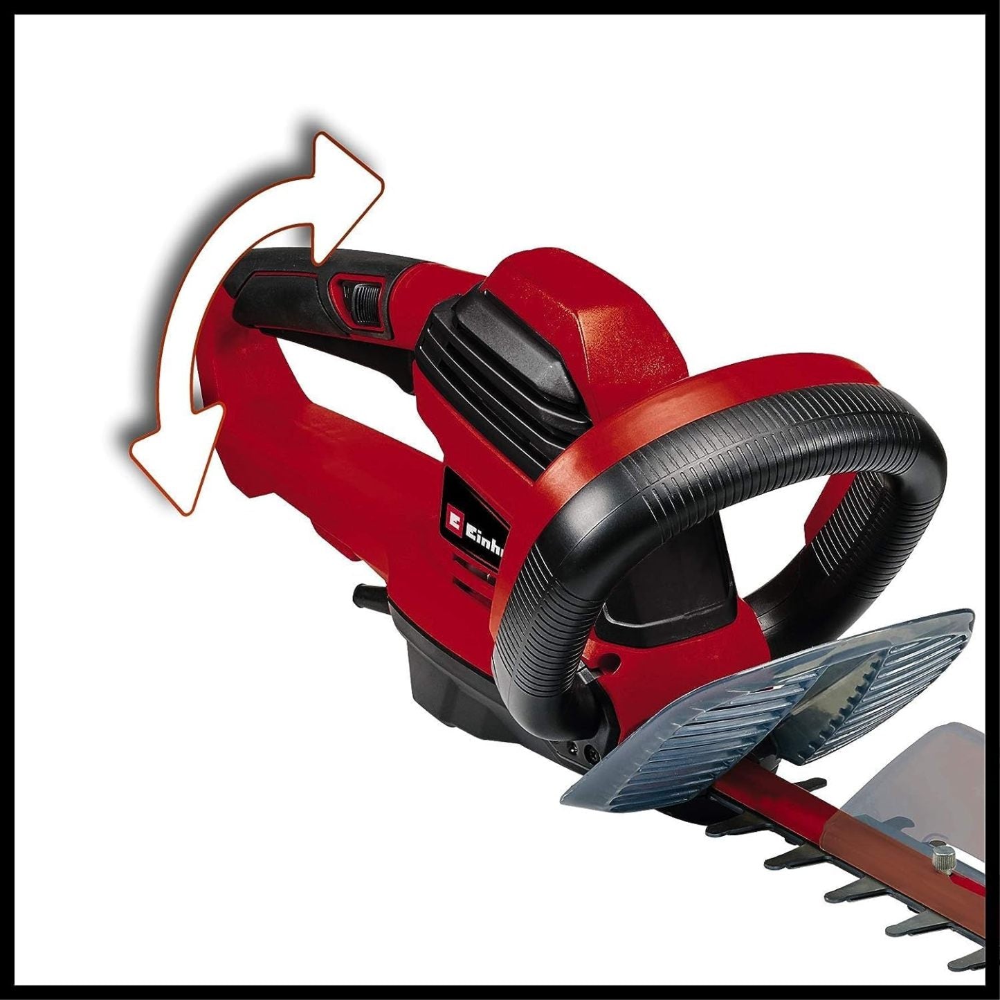 Einhell Elektro-Heckenschere GE-EH 7067 (700 W, Messer aus  geschnittenem u. diamantgeschliffenem Stahl, Metallgetriebe, Stoschutz, inkl. Kcher)