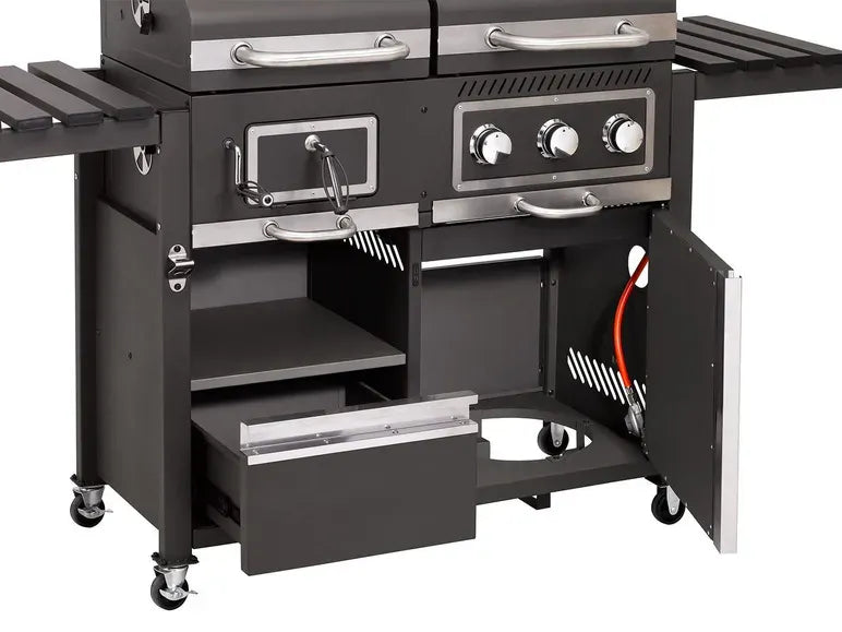 tepro Kohle-Gas-Grill »Toronto Kombi«, 8,7 kW Leistung, 3 Edelstahlbrenner, 2 Ablagen