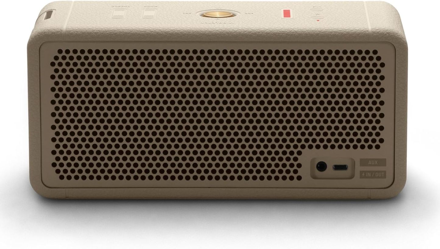 Marshall Middleton kabelloser tragbarer Bluetooth-Lautsprecher, über 20 Stunden tragbare Spielzeit, wasserfest IP67 – Crème