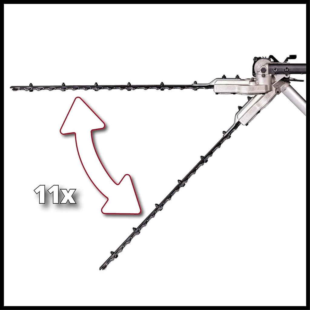 Einhell Elektrische Stab-Heckenschere/-Säge GC-HC 90/2046 T (900 W, 41,2 cm Schnittlänge Heckenschere, 18 cm Schnittlänge Kettensäge, bis 2,60 m Stiel)
