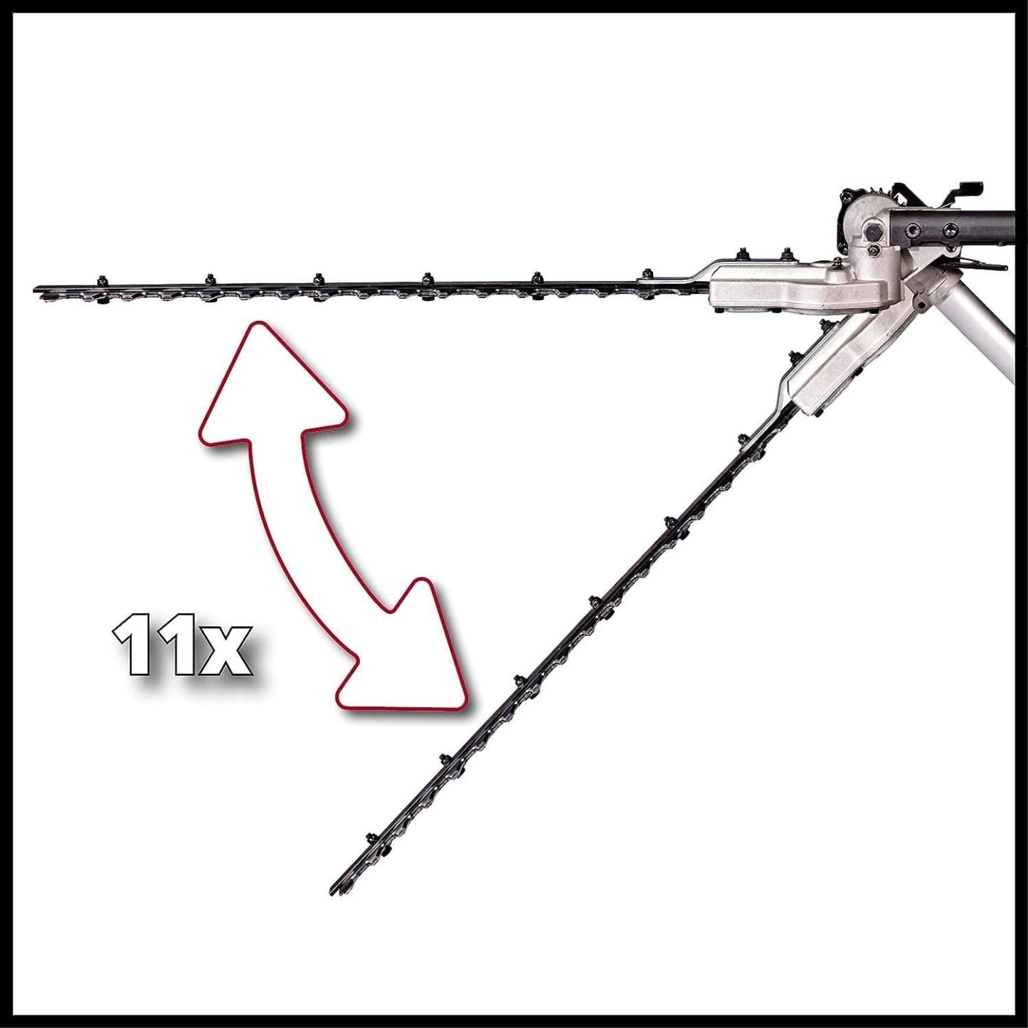 Einhell Elektrische Stab-Heckenschere/-Säge GC-HC 90/2046 T (900 W, 41,2 cm Schnittlänge Heckenschere, 18 cm Schnittlänge Kettensäge, bis 2,60 m Stiel)