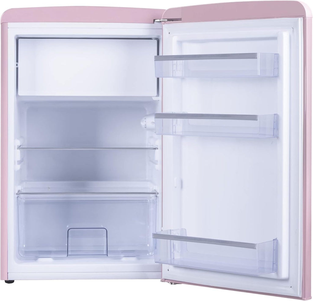 Amica KGC 15632 T Retro Kühl-/Gefrierkombination / Ice Blue (Türkis) / 144cm (H) x 55cm (B) x 62cm (T) / Retro-Design / Kühlschrank mit Gefrierfach
