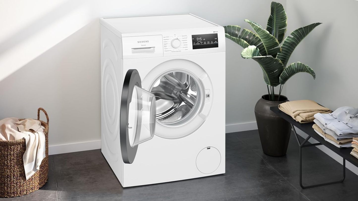 Siemens WM14N223 Waschmaschine iQ300, Frontlader mit 7kg Fassungsvermgen, 1400 UpM, speedPack L, LED-Display,Outdoor-Programm, Wei, 60cm