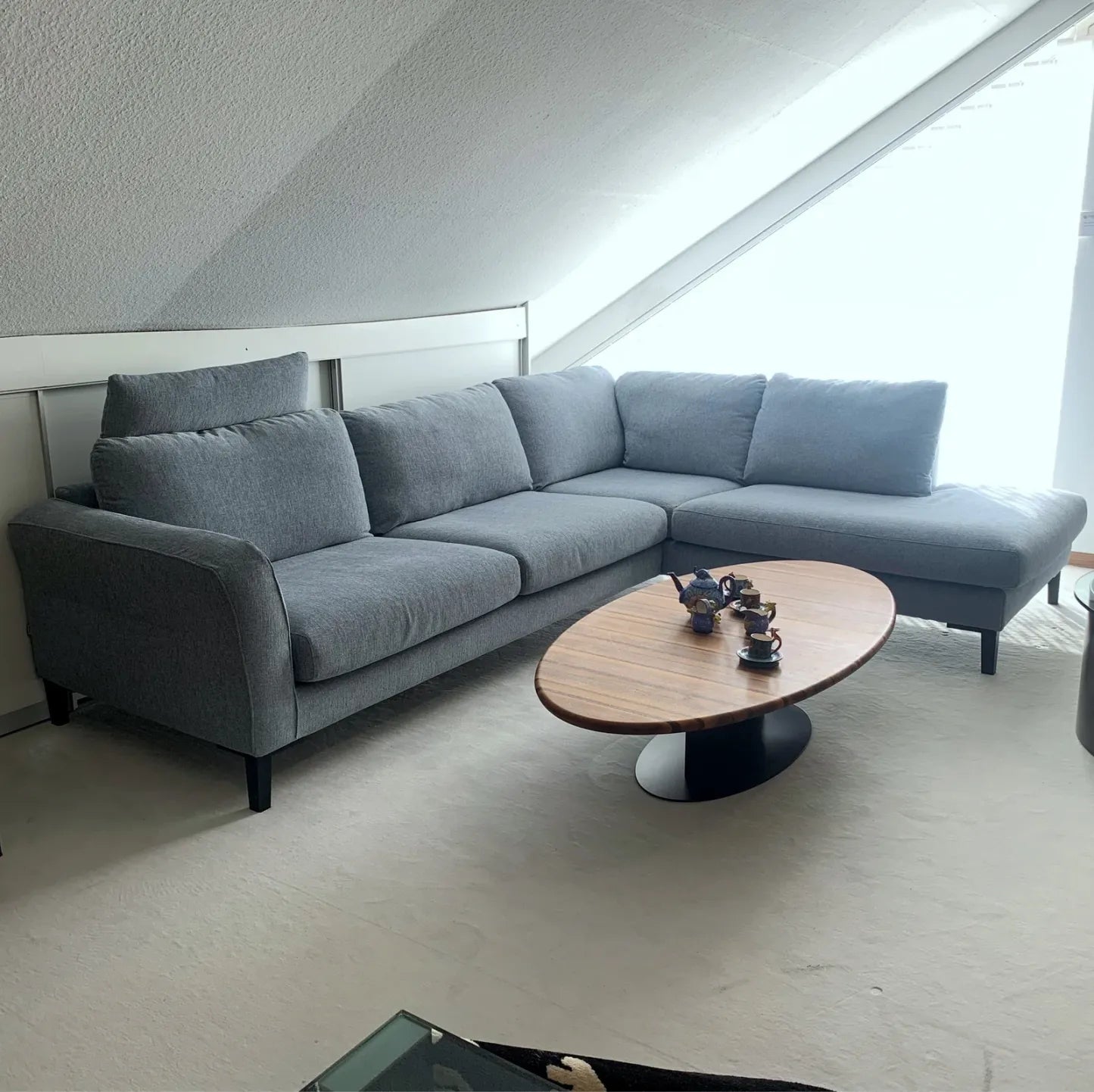 Ausstellungsstück Sits Ecksofa Anja, hellblau, 293 x 221cm, Bezug anbehmbar