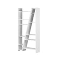 Étagère moderne en bois blanc avec rangements asymétriques