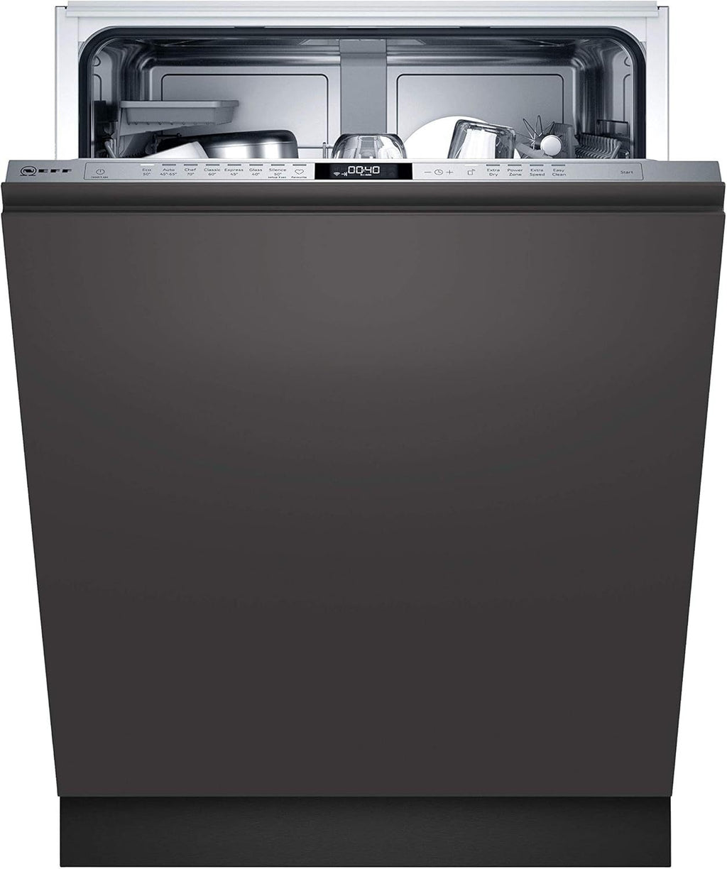 NEFF S157YCX03E, N 70, Smarter Geschirrspüler Vollintegriert, 60 cm, Besteckschublade, Made in Germany, Zeolith-Trocknung, besonders leise Spülmaschine, höhenverstellbarer Oberkorb, starker Sprühdruck