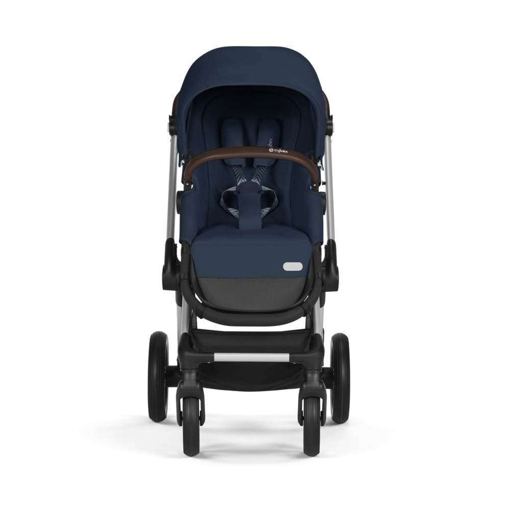 CYBEX Gold Kinderwagen EOS Lux 2-in-1 mit Babyschale Aton B2 i-Size und Babyschalen-Adapter, Reisesystem, Ab Geburt bis 22 kg (ca. 4 Jahre), Moon Black (Schwarz)