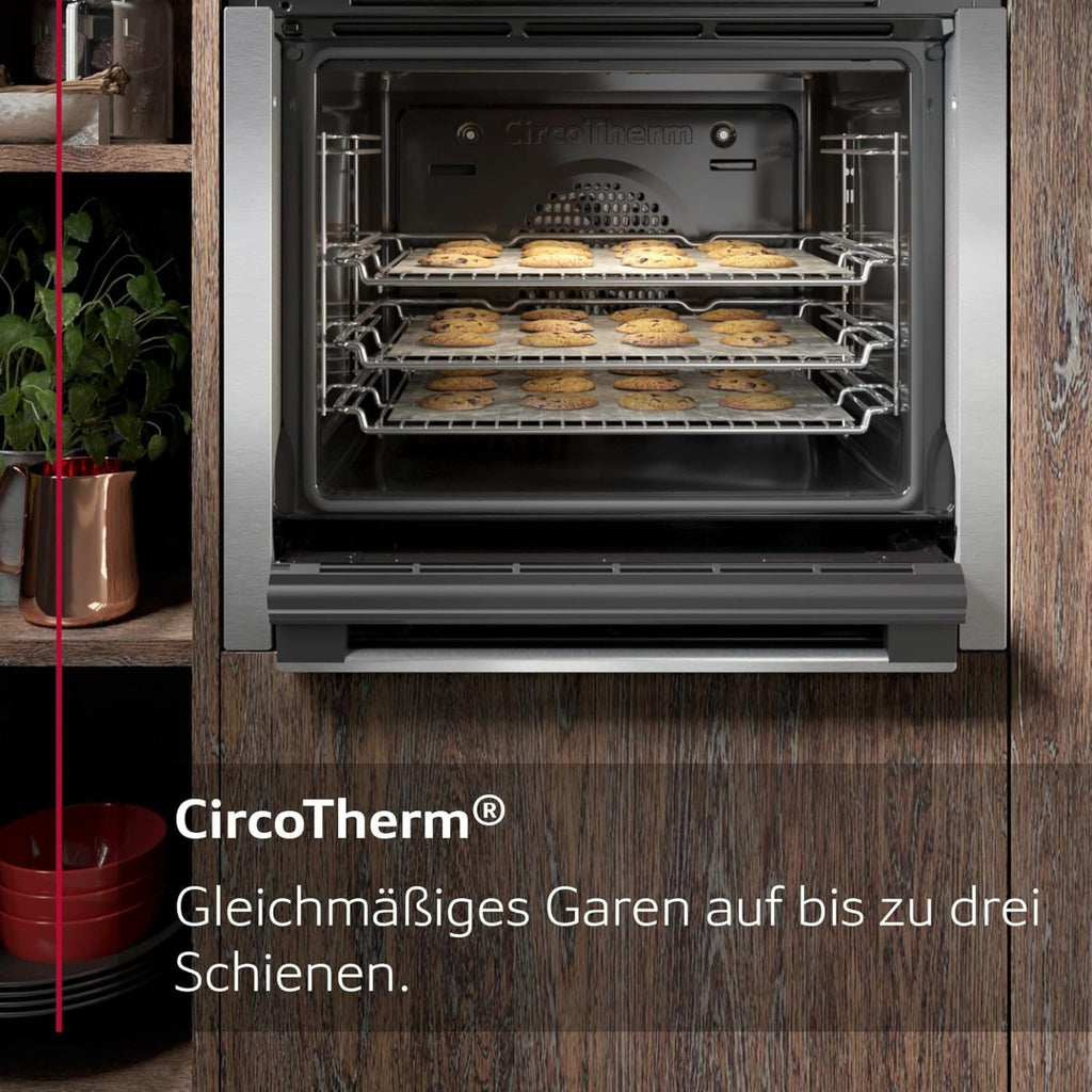 NEFF EDX442, Set bestehend aus E1ECD0AN0, N 30, Einbauherd mit CircoTherm, 60 x 60 cm, Edelstahl und M13R42N2, N 50, herdgesteuertes Elektrokochfeld, 60 cm, Schwarz, mit Rahmen aufliegend