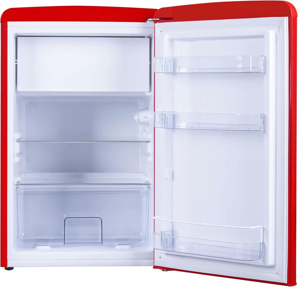 Amica KGC 15632 T Retro Kühl-/Gefrierkombination / Ice Blue (Türkis) / 144cm (H) x 55cm (B) x 62cm (T) / Retro-Design / Kühlschrank mit Gefrierfach