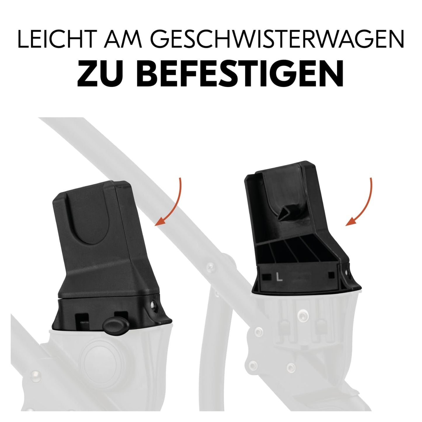 hauck Duett 2 Geschwisterwagen inkl. Regenschutz für Kinder bis je 15 kg, Hauptsitz umbaubar zur Babywanne ab Geburt mit Liegeposition, Zweitsitz Abnehmbar, Höhenverstellbar (Black Forest)