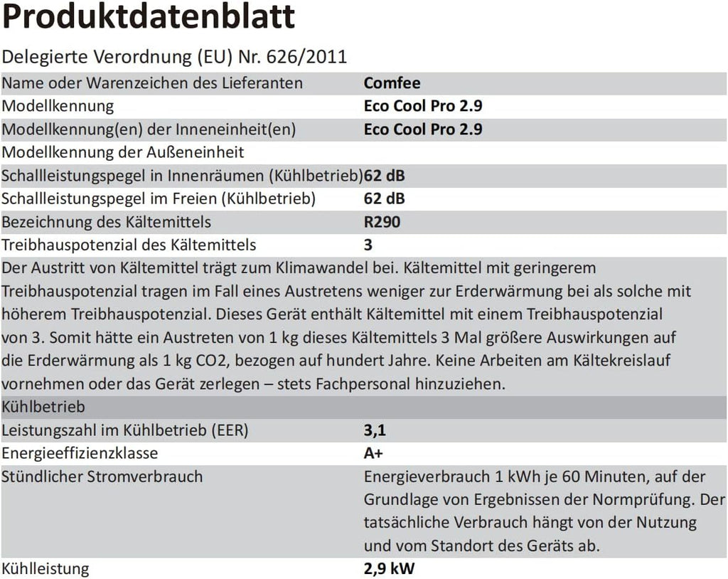Comfee Mobiles Klimagert Easy Cool 2.0, 7000 BTU 2,0kW, Kühlen&Ventilieren&Entfeuchten, Raumgre bis 68m(25㎡), APP-Steuerung/Alexa/Google Home/IFTTT, Mobile Klimaanlage mit Abluftschlauch