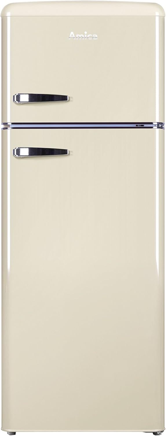 Amica KGC 15632 T Retro Kühl-/Gefrierkombination / Ice Blue (Türkis) / 144cm (H) x 55cm (B) x 62cm (T) / Retro-Design / Kühlschrank mit Gefrierfach