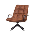Fauteuil inclinable en cuir synthétique marron avec base pivotante