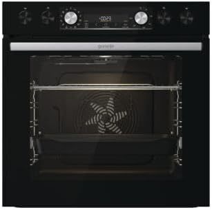 Gorenje Einbauherd-Set Heißluft Inox Set 4 mit Glaskeramik-Kochfeld / 77 Liter / ExtraSteam / GentleClose & Open / EcoClean / AirFry / PizzaMode / PerfectGrill / Teleskopauszüge / Inox-Look