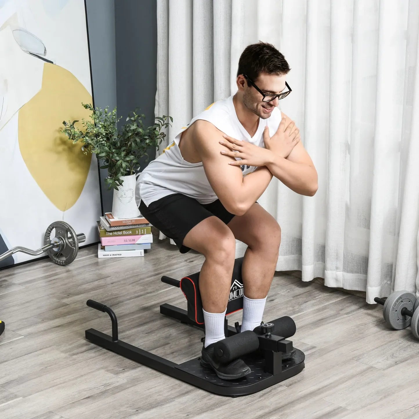 HOMCOM Sissy Squat Kniebeugentrainer 3in1 höhenverstellbar