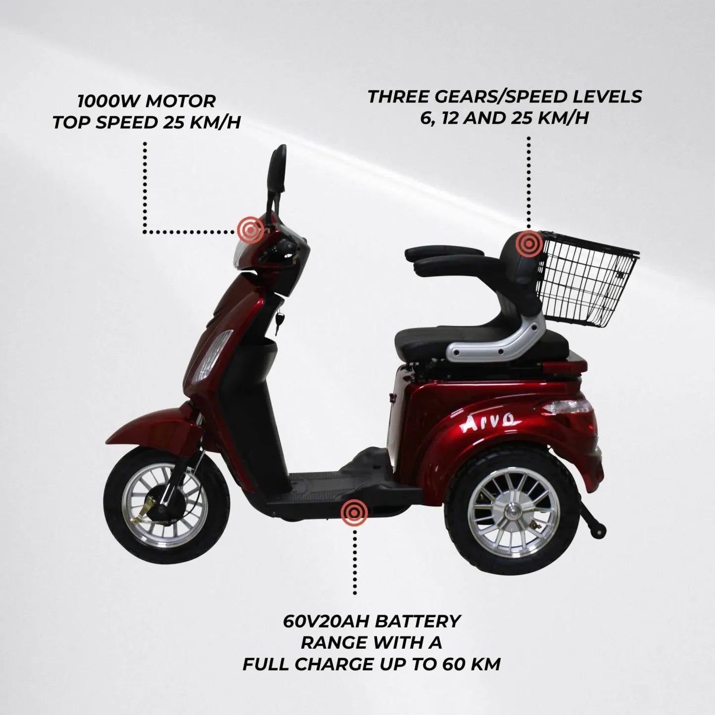 Arvo Seniorenmobil P300 Rot