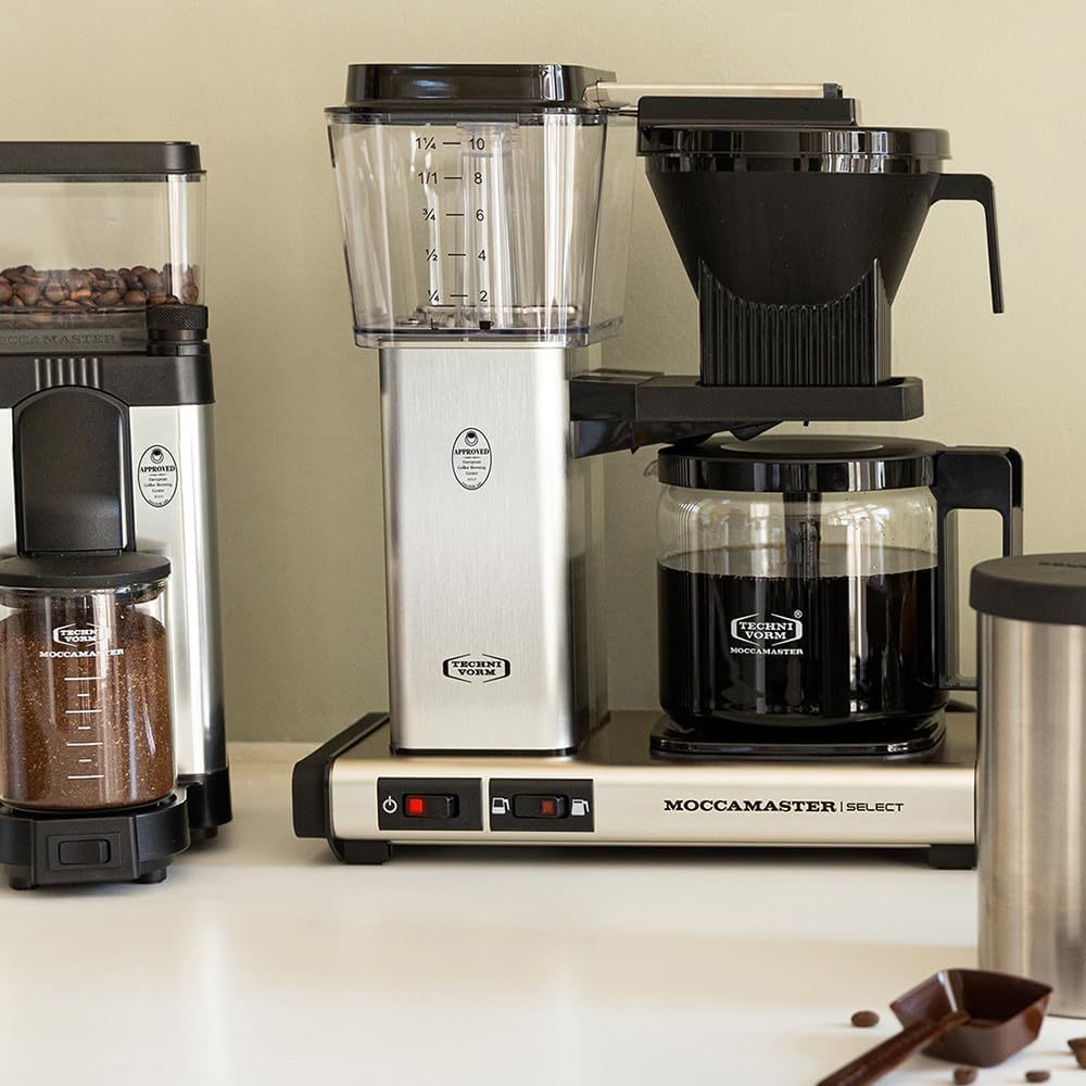 Moccamaster KBG Select, Kaffeemaschine, Retro Kaffeemaschine, Filterkaffee, Off-White, 1.25L