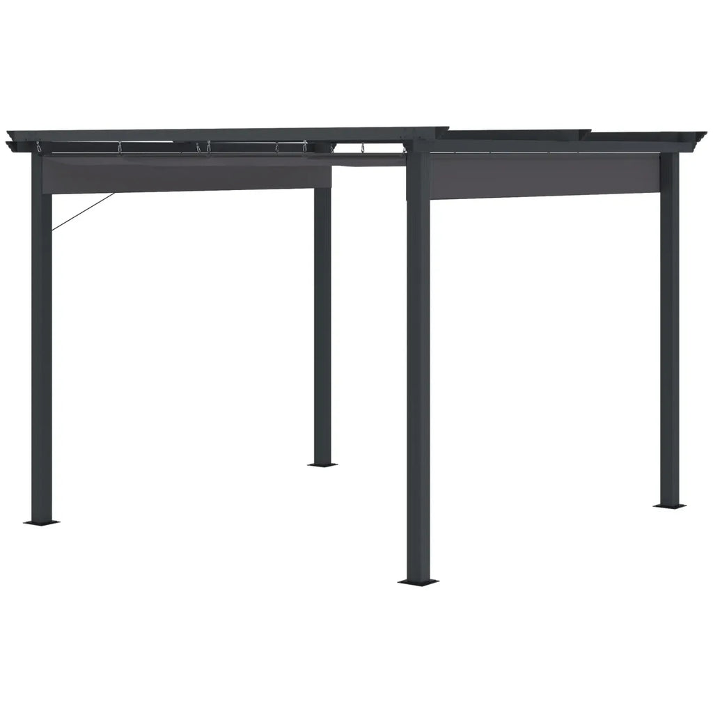 Outsunny Pergola 2,95x2,95 m mit Schiebedach Grau