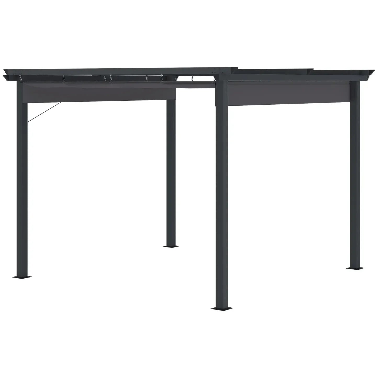 Outsunny Pergola 2,95x2,95 m mit Schiebedach Grau