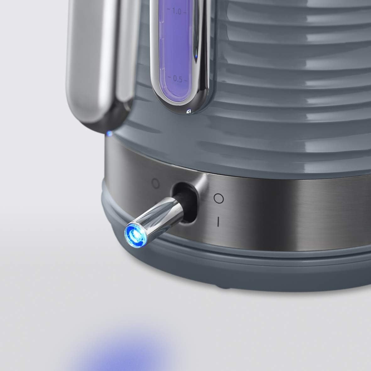 Russell Hobbs Inspire Grey Frühstückset Toaster, Wasserkocher und Kaffeemaschine