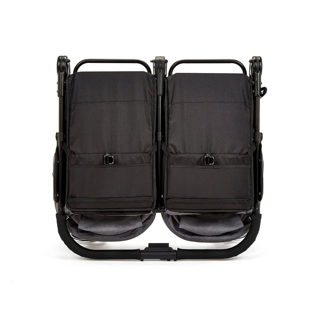 Venus Max Doppel kinderwagen - geeignet von Geburt bis 15 kg (ca. 3 Jahre), kompakter, leichter, faltbarer Zwillingskinderwagen, inklusive Regenschutz und Fußwärmer (Biscuit)