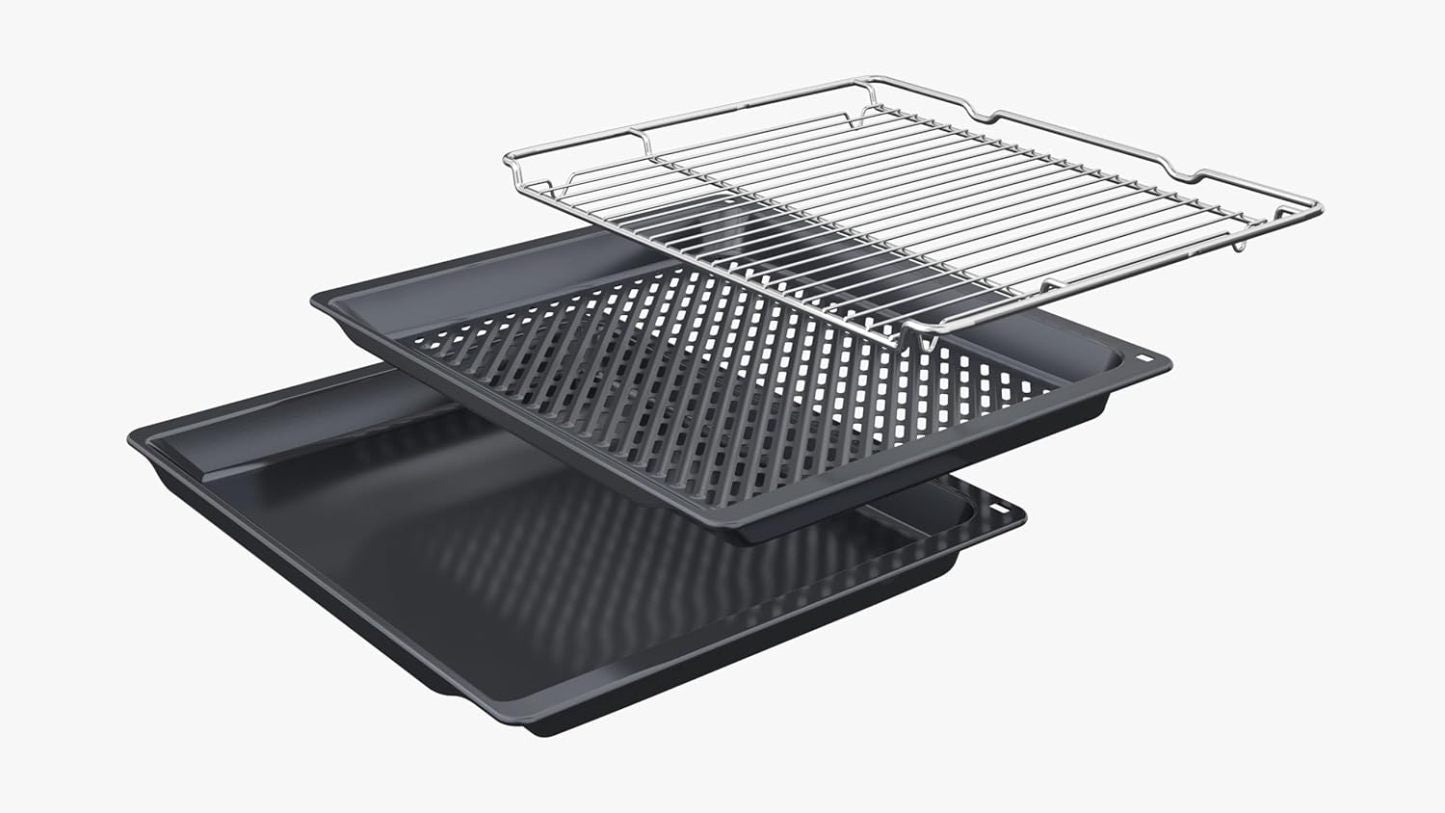 Siemens HB572ABS3, iQ300, Einbau-Backofen 60 x 60 cm, Air Fry, activeClean Pyrolyse Selbstreinung, LED-Touchbedienung, 3D Heißluft, Schnellaufheizung, cookControl10 Automatikprogramme, Edelstahl