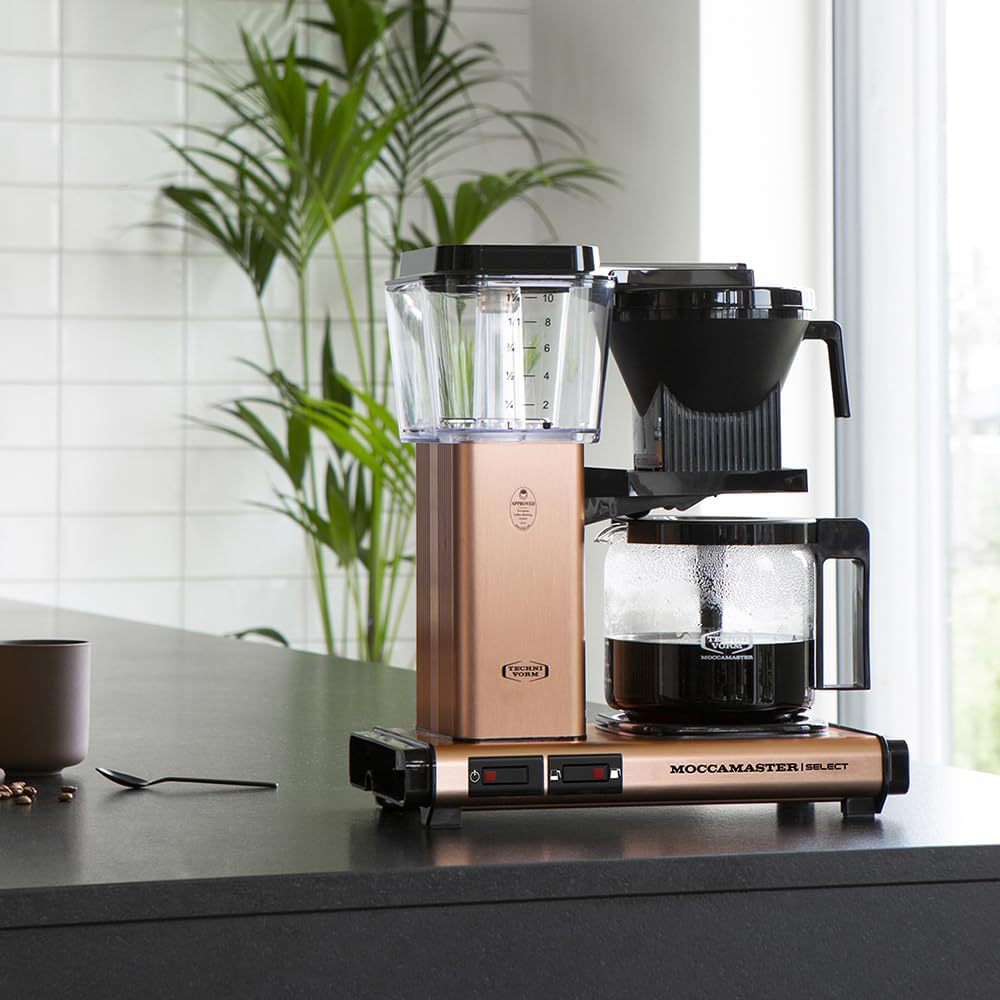Moccamaster KBG Select, Kaffeemaschine, Retro Kaffeemaschine, Filterkaffee, Off-White, 1.25L