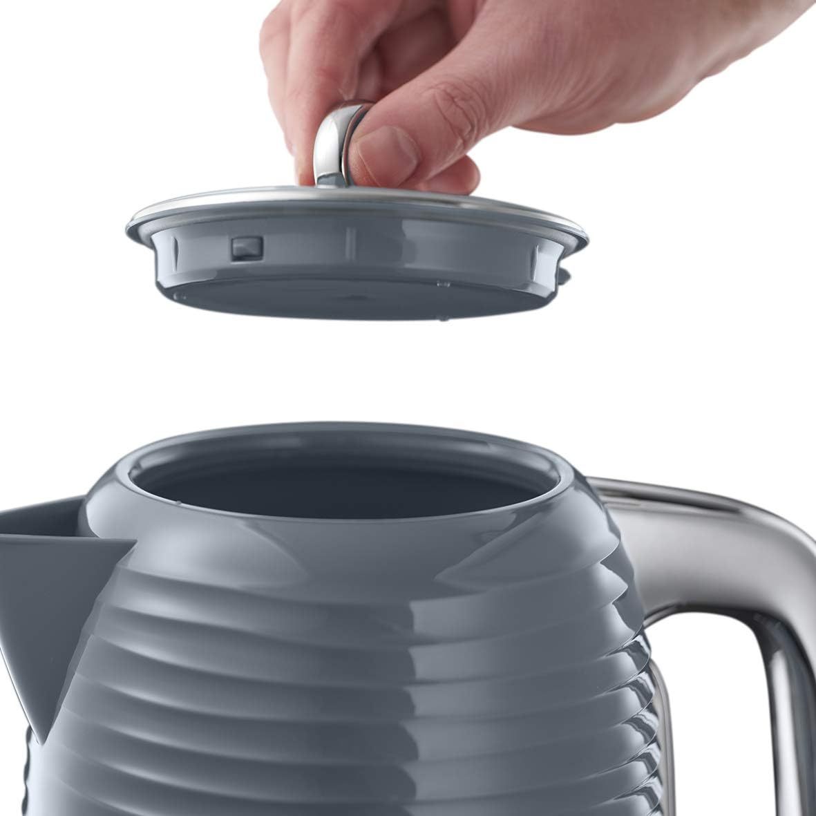 Russell Hobbs Inspire Grey Frühstückset Toaster, Wasserkocher und Kaffeemaschine