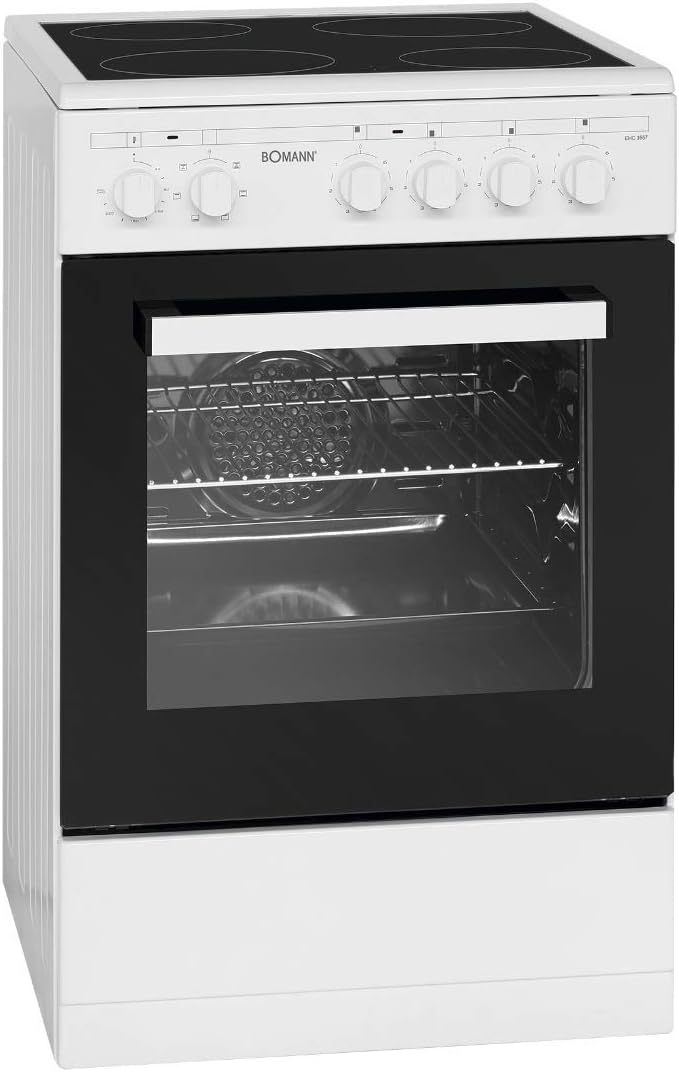 Bomann® Backofen 50cm mit Herd | Elektroherd freistehend 50 cm mit 4 Kochplatten | Standherd mit Ofen 43L | Ober-/Unterhitze | 40°C-240°C | inkl. Blech & Grillrost | Elektroherd mit Kochfeld EHC 7939