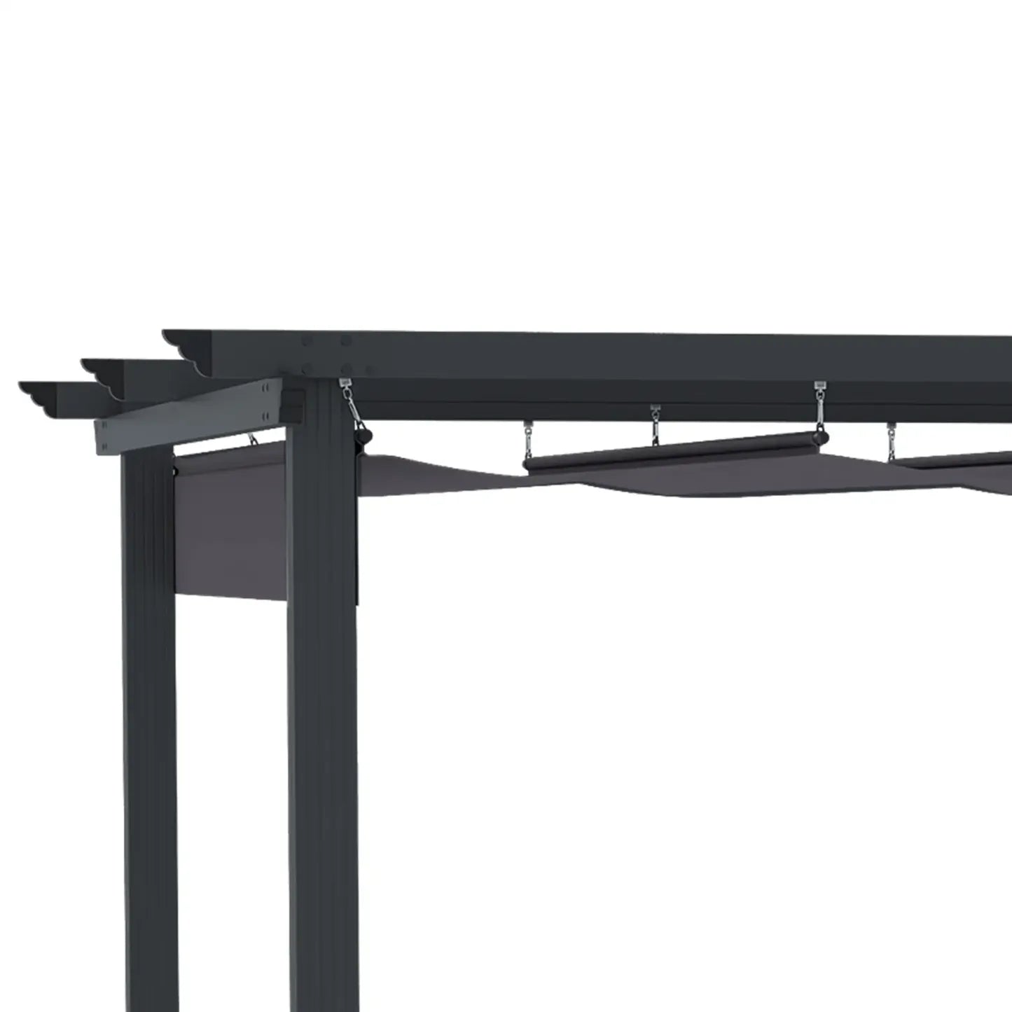 Outsunny Pergola 2,95x2,95 m mit Schiebedach Grau