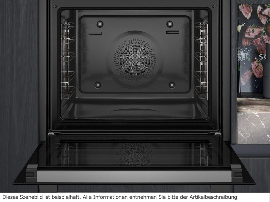 Siemens HB572ABS3, iQ300, Einbau-Backofen 60 x 60 cm, Air Fry, activeClean Pyrolyse Selbstreinung, LED-Touchbedienung, 3D Heißluft, Schnellaufheizung, cookControl10 Automatikprogramme, Edelstahl