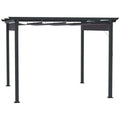 Outsunny Pergola 2,95x2,95 m mit Schiebedach Grau