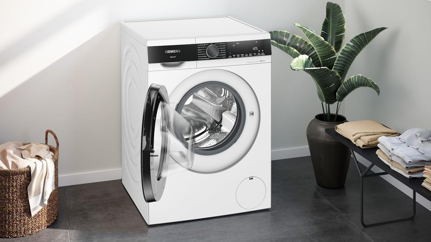 Siemens WM14N223 Waschmaschine iQ300, Frontlader mit 7kg Fassungsvermgen, 1400 UpM, speedPack L, LED-Display,Outdoor-Programm, Wei, 60cm