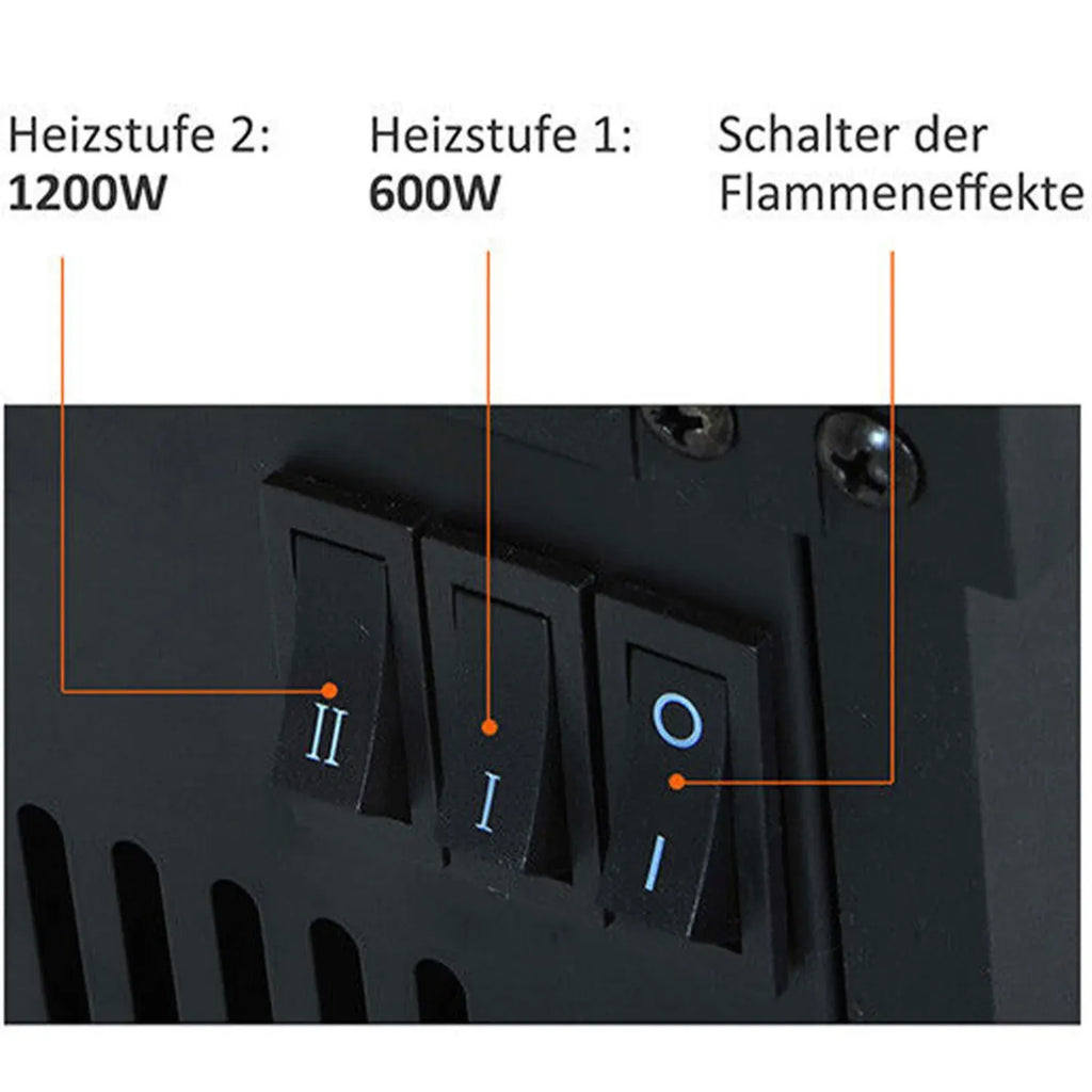 HOMCOM Elektrokamin mit Flammeneffekt & 2 Heizstufen