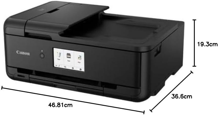 Canon PIXMA TS9550 Drucker Farbtintenstrahl Multifunktionsgerät DIN A4 A3 (Drucker A3, Scanner, Kopierer, 5 separate Tinten, WLAN, LAN, Print App, 2 Papierzuführungen, Duplexdruck) schwarz