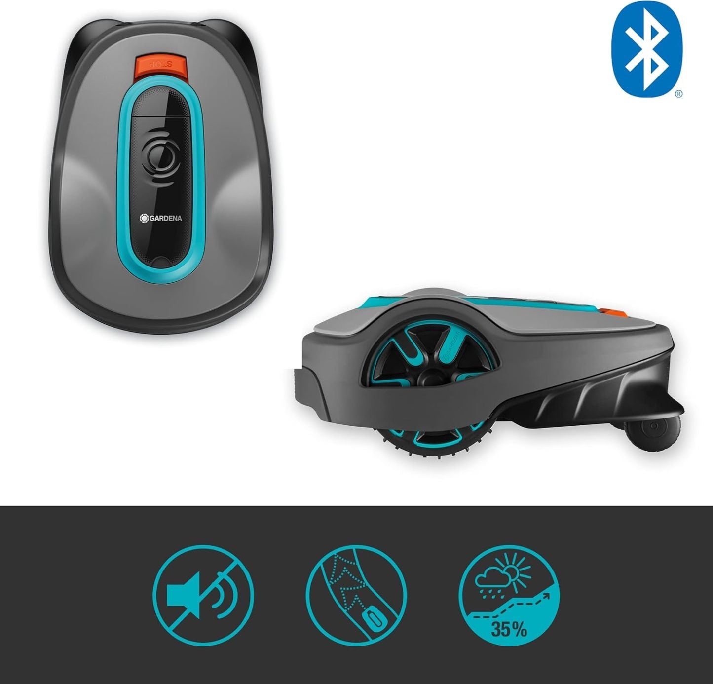 Gardena Mähroboter SILENO minimo 250 m²: intelligenter Rasenmäher mit optimaler Konnektivität, mit Gardena Bluetooth App programmierbar, DE-Version (15201-20)